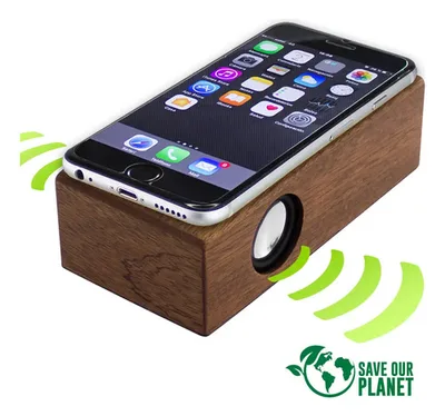 Parlante Grande Inducción Madera Nogal Eco-friendly Natural