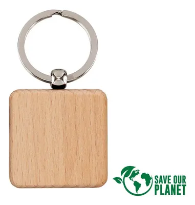 Llavero Cuadrado Madera Bamboo Ecológico