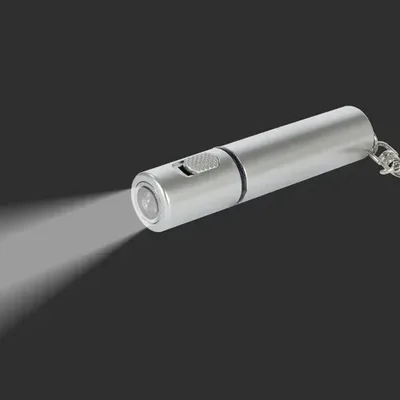 Llavero Linterna Led Plata - Práctico Y Duradero Plateado