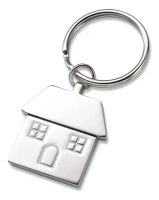 Llavero Metálico Casa Plateado - Calidad Premium Plateado