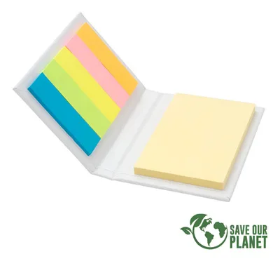 Memo Set Ecológico Libretita Blanco - 125 Banderitas Blanco
