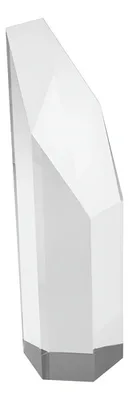 Trofeo Cristal Hexagon Plateado - Reconocimiento Premium
