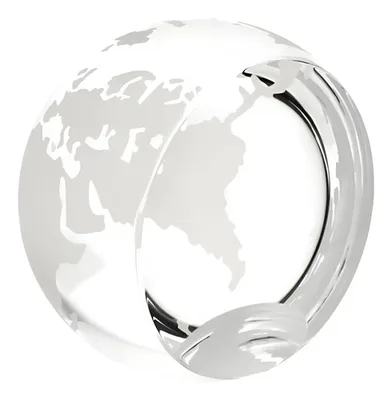 Trofeo Cristal Planet - Reconocimiento Premium Plateado