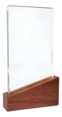 Trofeo Galvano Madera Cristal Lido - Reconocimiento