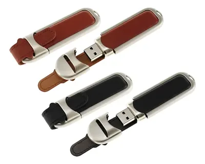 Usb Pendrive 64gb Eco-cuero Negro/café