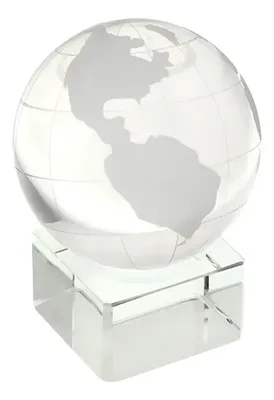 Mini Trofeo Cristal World Plateado - Reconocimiento Especial Plateado