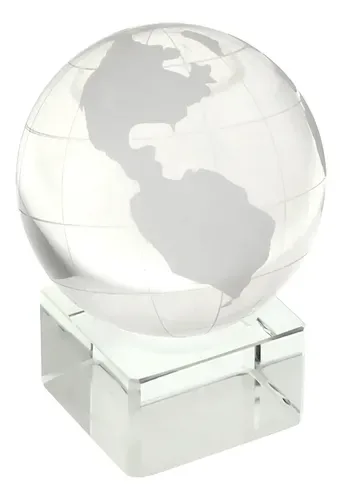 Mini Trofeo Cristal World Plateado - Reconocimiento Especial Plateado