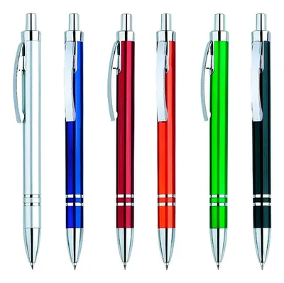 Bolígrafo Plástico Arco Metalizado 6 Colores