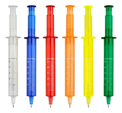 Bolígrafo Plástico Jeringa - Azul Escritura