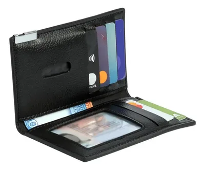 Porta-tarjetas Vertical Eco-cuero Negro License Negro