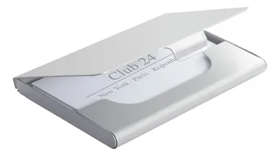 Tarjetero Aluminio Plata 9.3cm Profesional Plateado