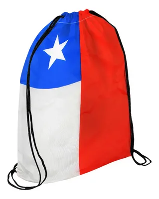 Mochila Bandera Chile - Poliéster Blanca Blanco