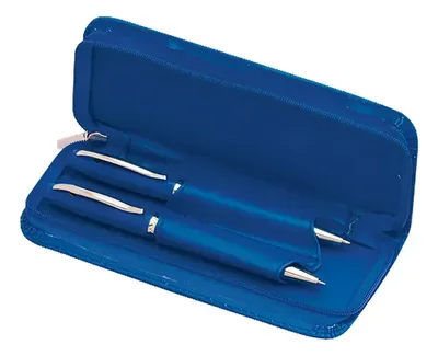 Set Escritura Finit Metálico - Estuche Cuero