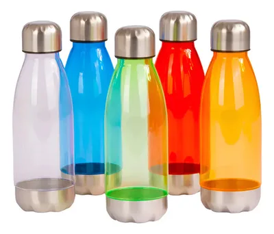 Botella Plástica 500ml Tapa Acero Inoxidable