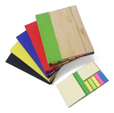 Set De Notas Ecológico Bambú 5 Colores Tapa Tela