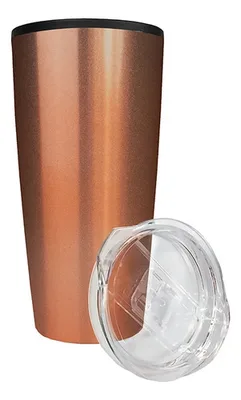 Taza Térmica Metálica Cobre 600ml Con Tapa