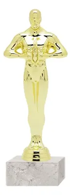 Trofeo Plástico Óscar Figura Oro Base Mármol