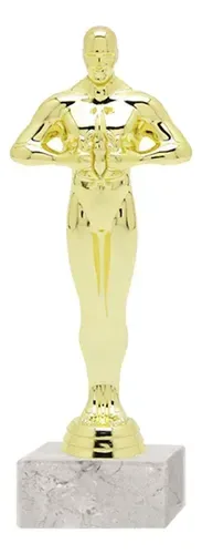 Trofeo Plástico Óscar Figura Oro Base Mármol