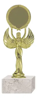 Trofeo Plástico Base Mármol Blanca 22cm Blanco