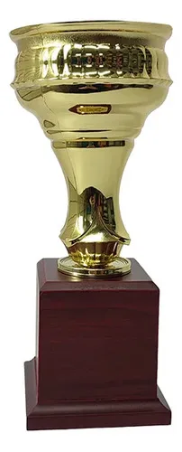 Copa Plástica Con Base De Madera Personalizable