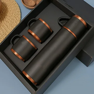 Termo Acero Inoxidable 500ml Con Tapa-taza Negra Negro