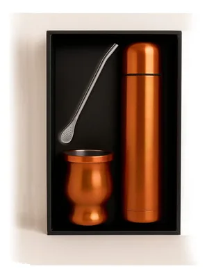 Set Mate Cobre Con Bolso Termo Y Bombilla Acero 500ml