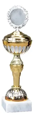 Copa Metálica Con Base Mármol Y Cuerpo Plástico