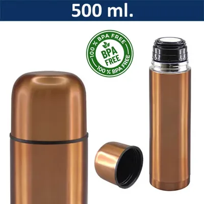 Termo Acero Inoxidable Cobre 500ml Tapa Rosca