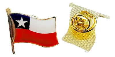Pin Bandera Chilena Dorado Broche Metálico