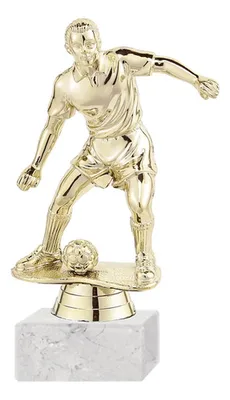 Trofeo Fútbol Plástico 16cm Base Mármol Oro