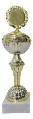 Copa Metálica Con Base De Mármol 31cm