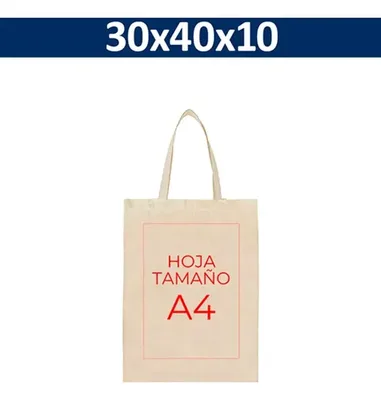 Bolsa De Algodón 30x40 Cm Con Asas Personalizable