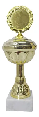 Copa Metálica Con Base Mármol 25.7cm