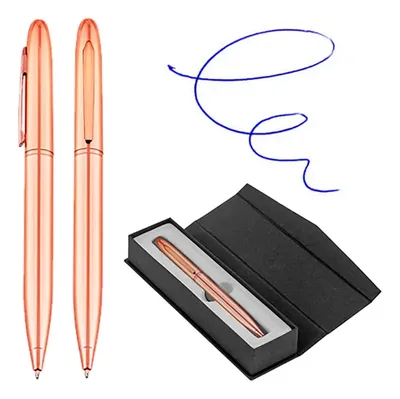 Boligrapho Metalico Cobre Con Estuche Premium L25+b Azul