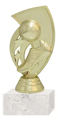 Trofeo Fútbol Plástico Oro Base Mármol 13cm