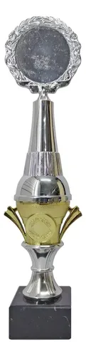 Copa Metálica Premium Con Base Mármol Personalizable