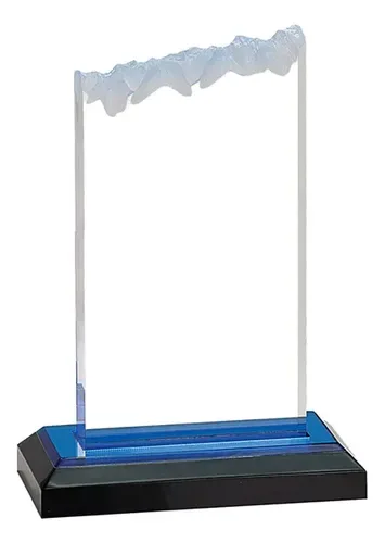 Decoracion Galvano Acrilico Nevado Azul 20x13cm