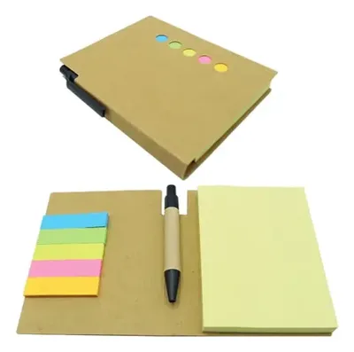 Set Oficina Ecológico Bolígrafo Y Post-it Reciclado Azul