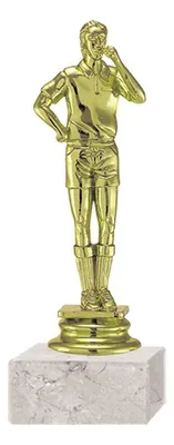 Trofeo Plástico Árbitro Oro Base Mármol Blanca