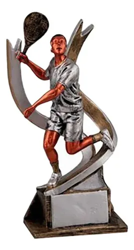 Trofeo Resina Jugador Pádel Base Mármol 20cm