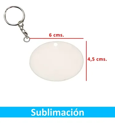 Llaveros Ovalados Acrílicos Sublimables 50u