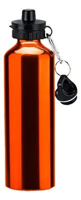 Botella Deportiva Aluminio 750ml Mosquetón Naranjo
