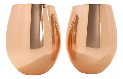 Set 2 Vasos Acero Inoxidable Cobre 540ml Elegantes
