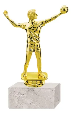 Trofeo Voleibol Plástico Base Marmol Blanca 16cm Blanco
