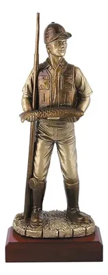 Trofeo Resina Pescador Caña Decorativa 2 Tamaños