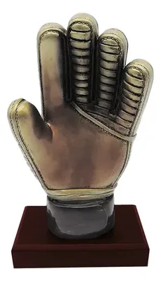 Trofeo Guante Arquero Resina 26cm Base Madera Transparente 26 Cm