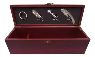 Set De Vino Madera Caoba Con Accesorios W2