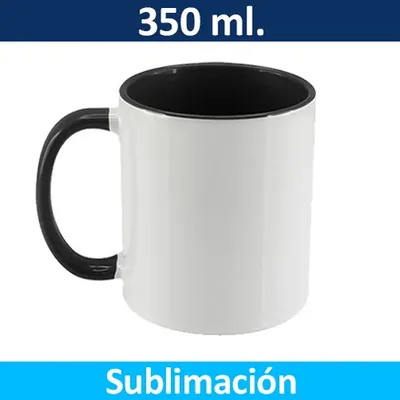 Tazon Ceramica Sublimacion Bicolor Polar 350ml Calidad
