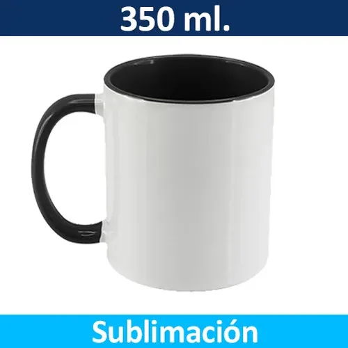 Tazon Ceramica Sublimacion Bicolor Polar 350ml Calidad