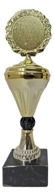 Copa Metálica Con Base Mármol 25cm Premium